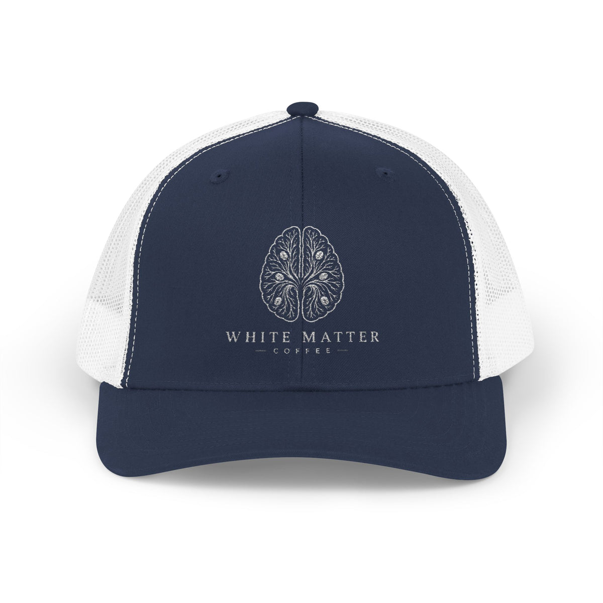 Trucker Hat — White Matter Brain Tree Logo Snapback Cap