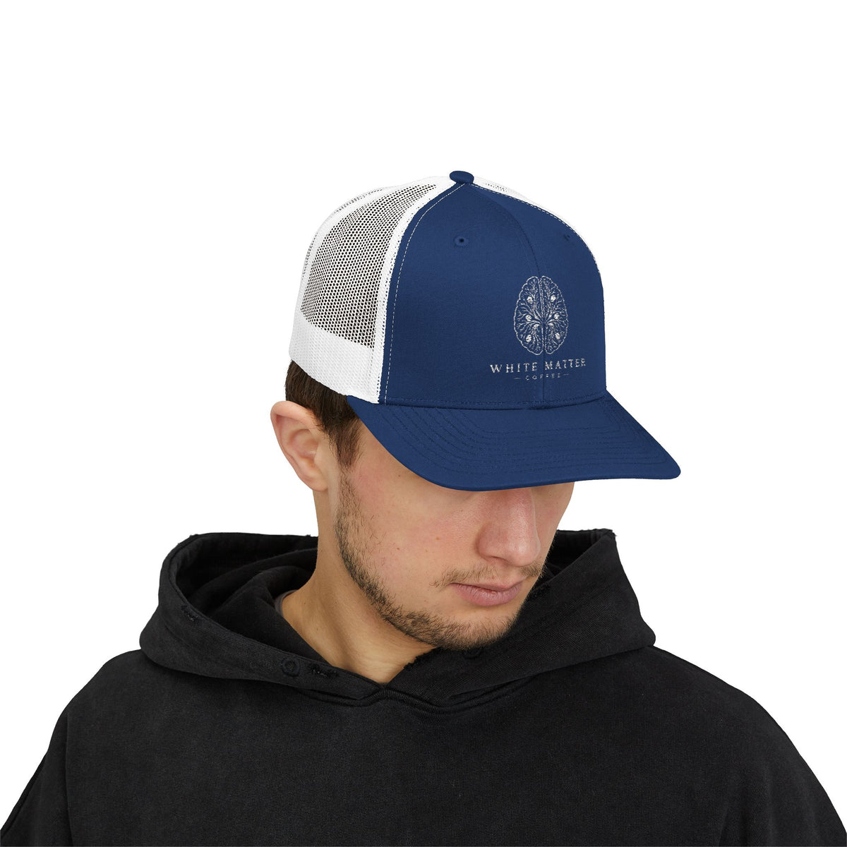 Trucker Hat — White Matter Brain Tree Logo Snapback Cap