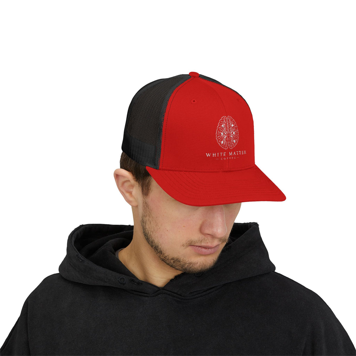 Trucker Hat — White Matter Brain Tree Logo Snapback Cap