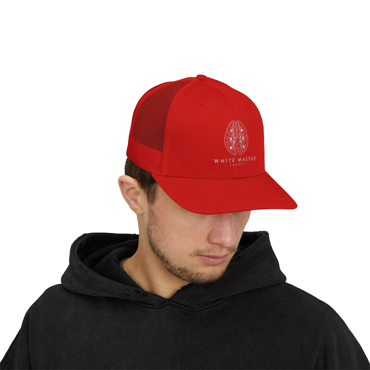Trucker Hat — White Matter Brain Tree Logo Snapback Cap