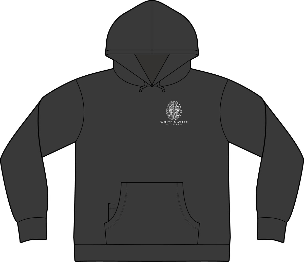 Brain Logo Hoodie — "White Matter" Minimalist Pullover