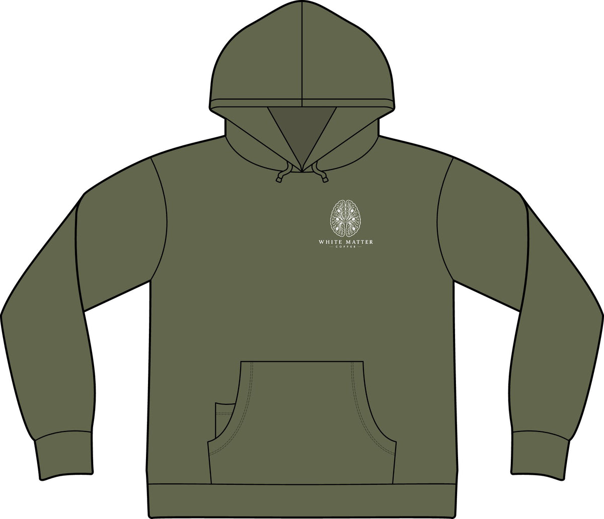 Brain Logo Hoodie — "White Matter" Minimalist Pullover