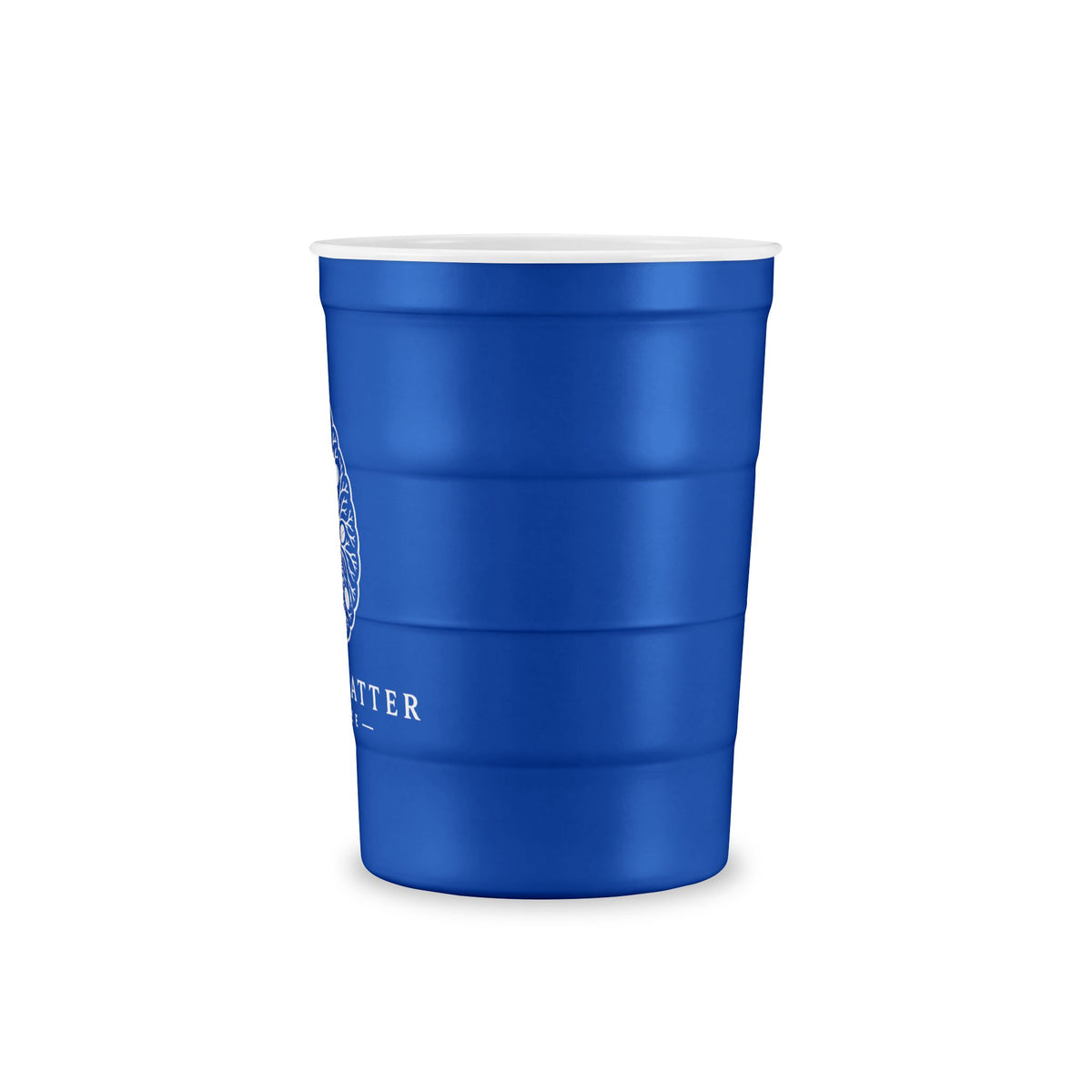 Steel Party Cup — Reusable Red Steel Cup with White Matter Coffee Logo