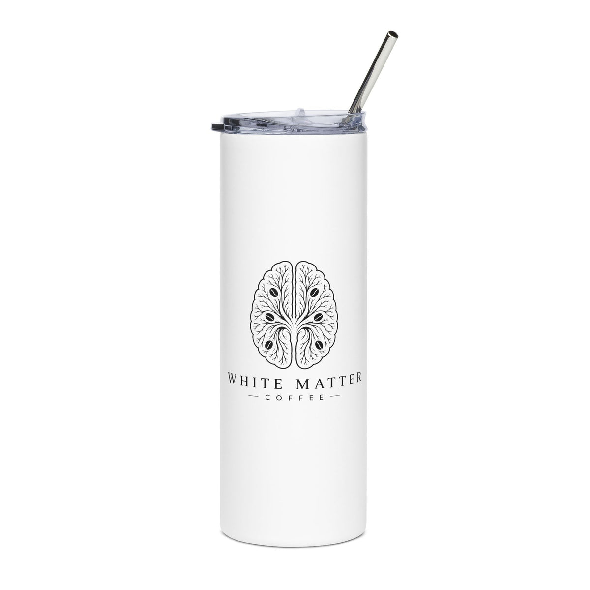 White Matter Brain Logo Insulated Travel Cup