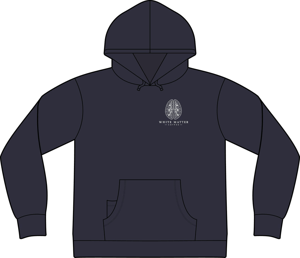 Brain Logo Hoodie — "White Matter" Minimalist Pullover