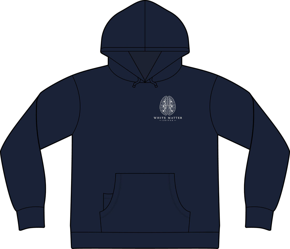 Brain Logo Hoodie — "White Matter" Minimalist Pullover