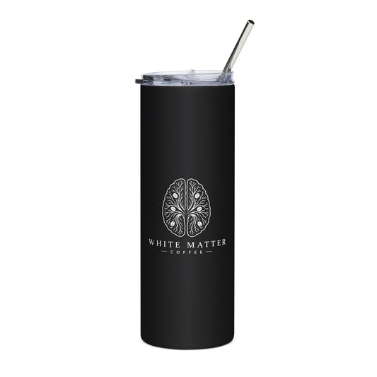 Black “White Matter” Brain Design, Insulated Travel Cup