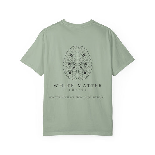 White Matter Coffee T‑Shirt — Rooted in Science. Brewed for Humans Tee
