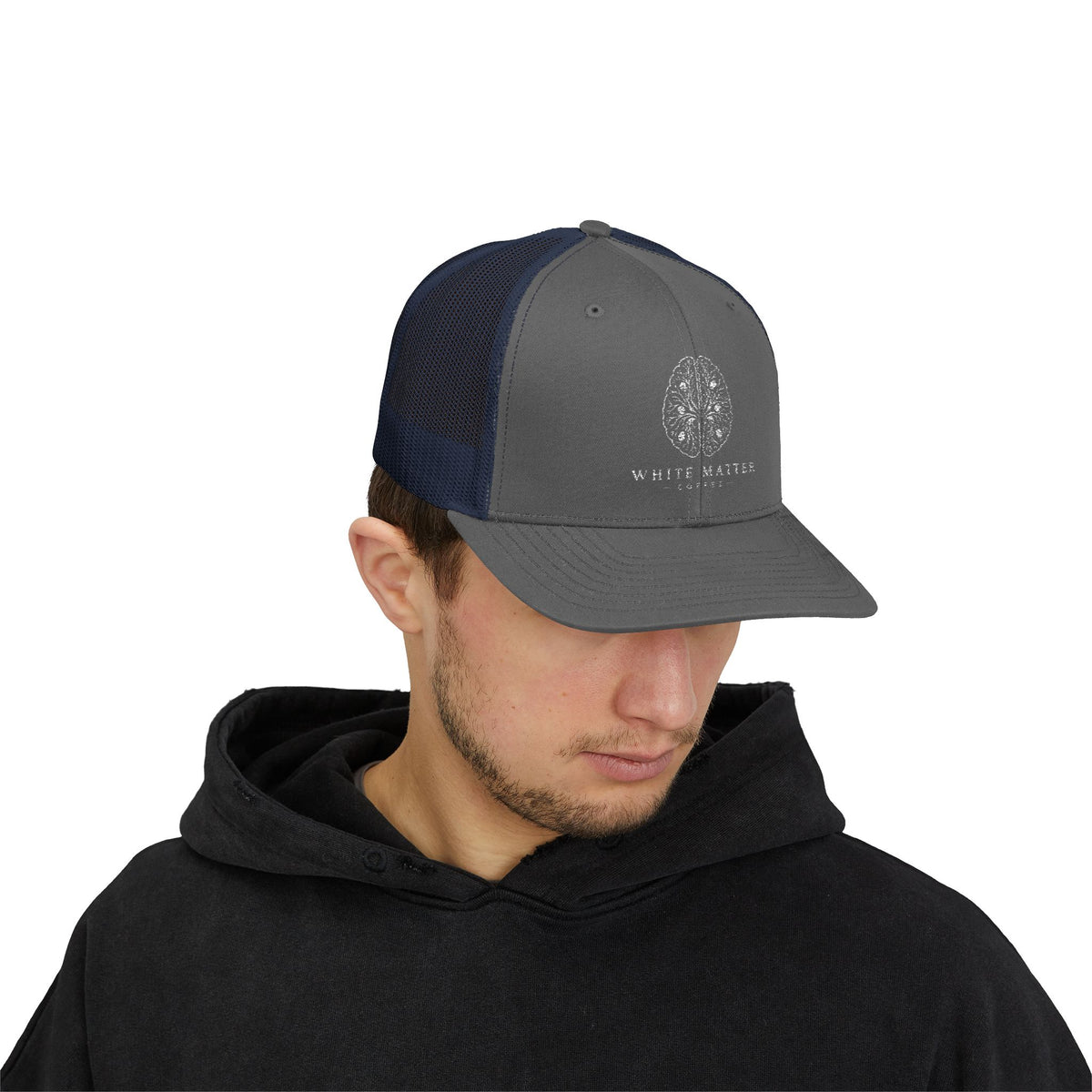 Trucker Hat — White Matter Brain Tree Logo Snapback Cap