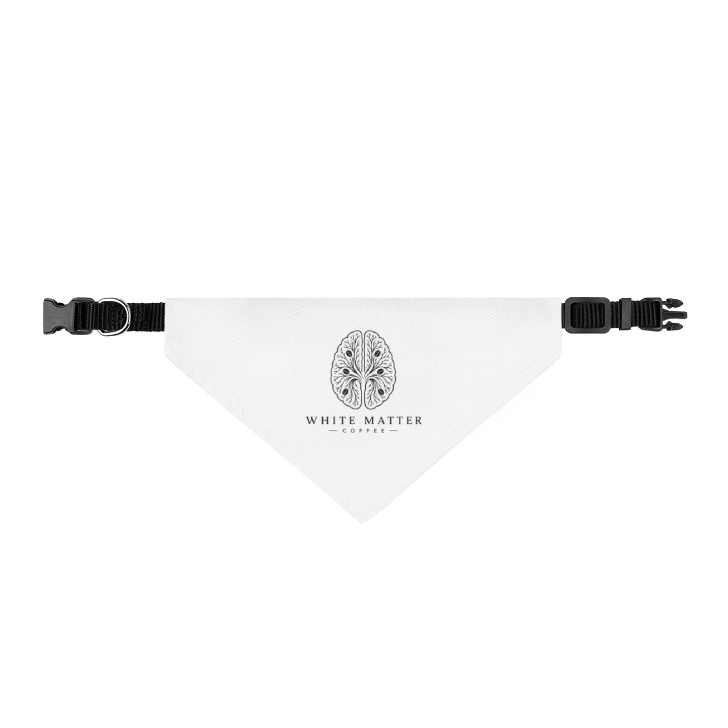 Clip-On Pet Bandana — 'White Matter' Brain Logo Dog & Cat Collar Accessory