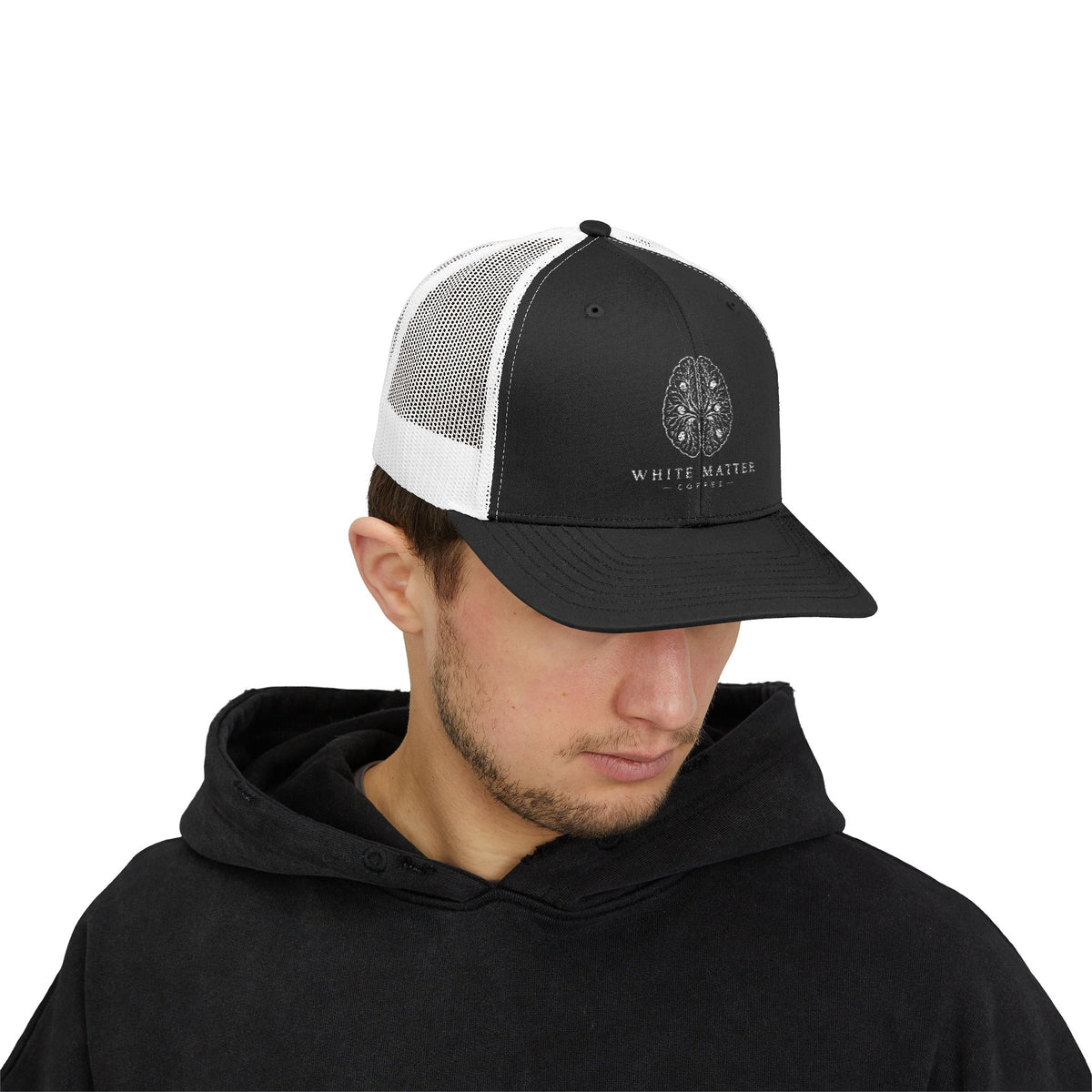 Trucker Hat — White Matter Brain Tree Logo Snapback Cap