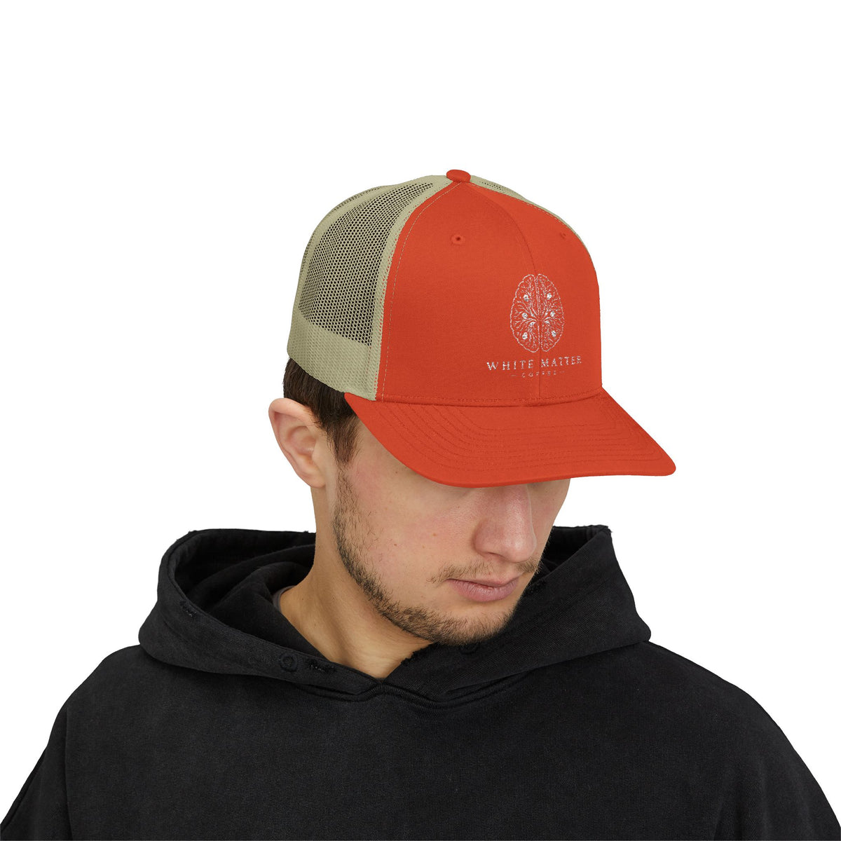 Trucker Hat — White Matter Brain Tree Logo Snapback Cap