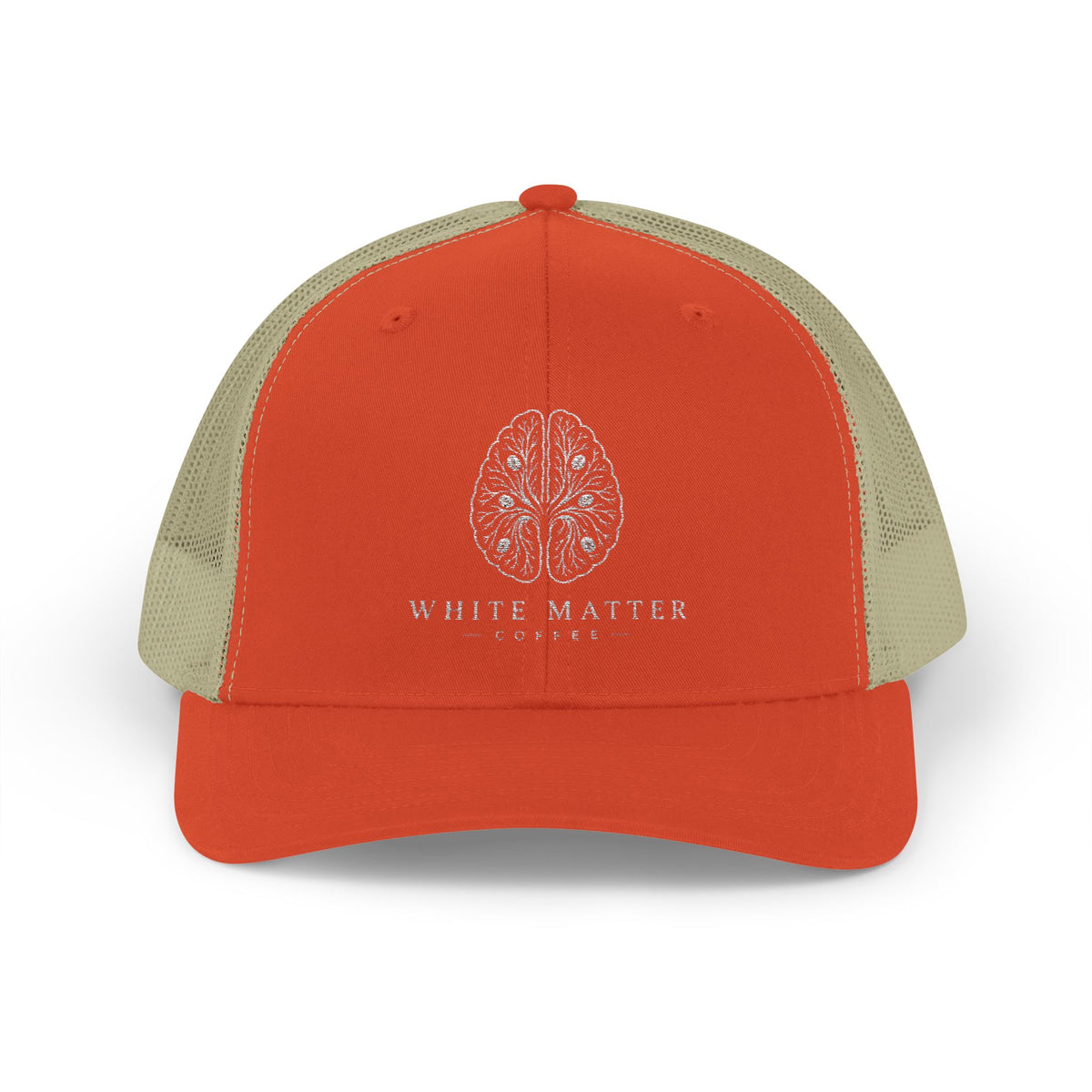 Trucker Hat — White Matter Brain Tree Logo Snapback Cap