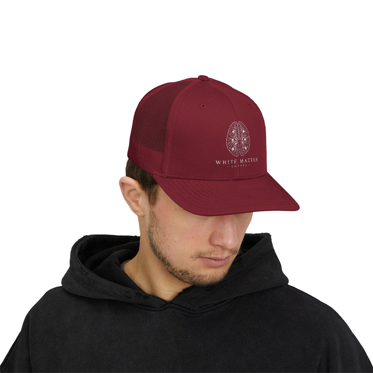 Trucker Hat — White Matter Brain Tree Logo Snapback Cap