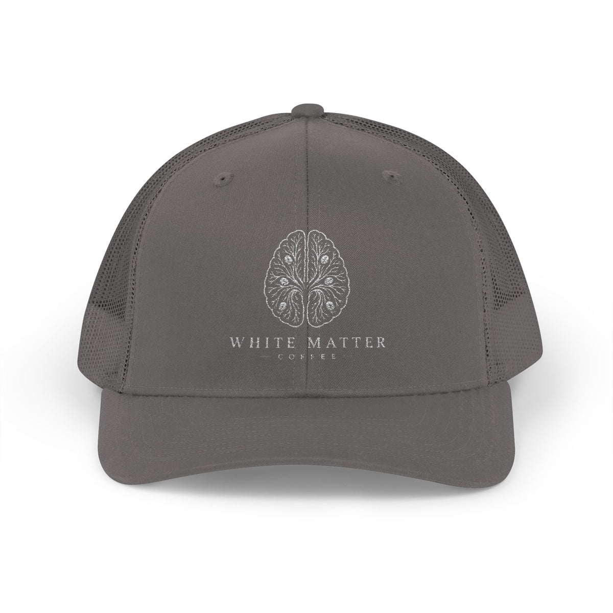 Trucker Hat — White Matter Brain Tree Logo Snapback Cap