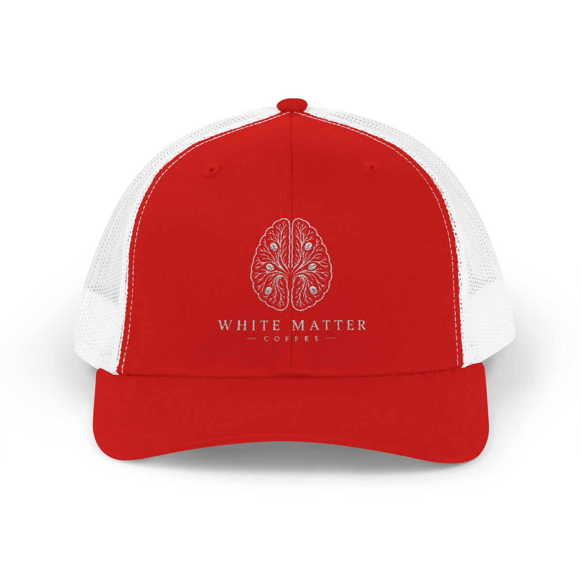 Trucker Hat — White Matter Brain Tree Logo Snapback Cap