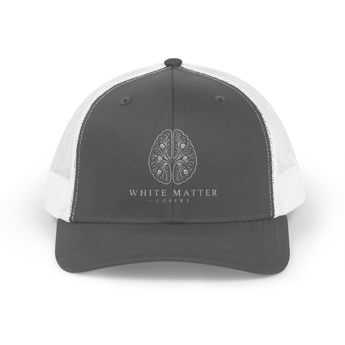 Trucker Hat — White Matter Brain Tree Logo Snapback Cap