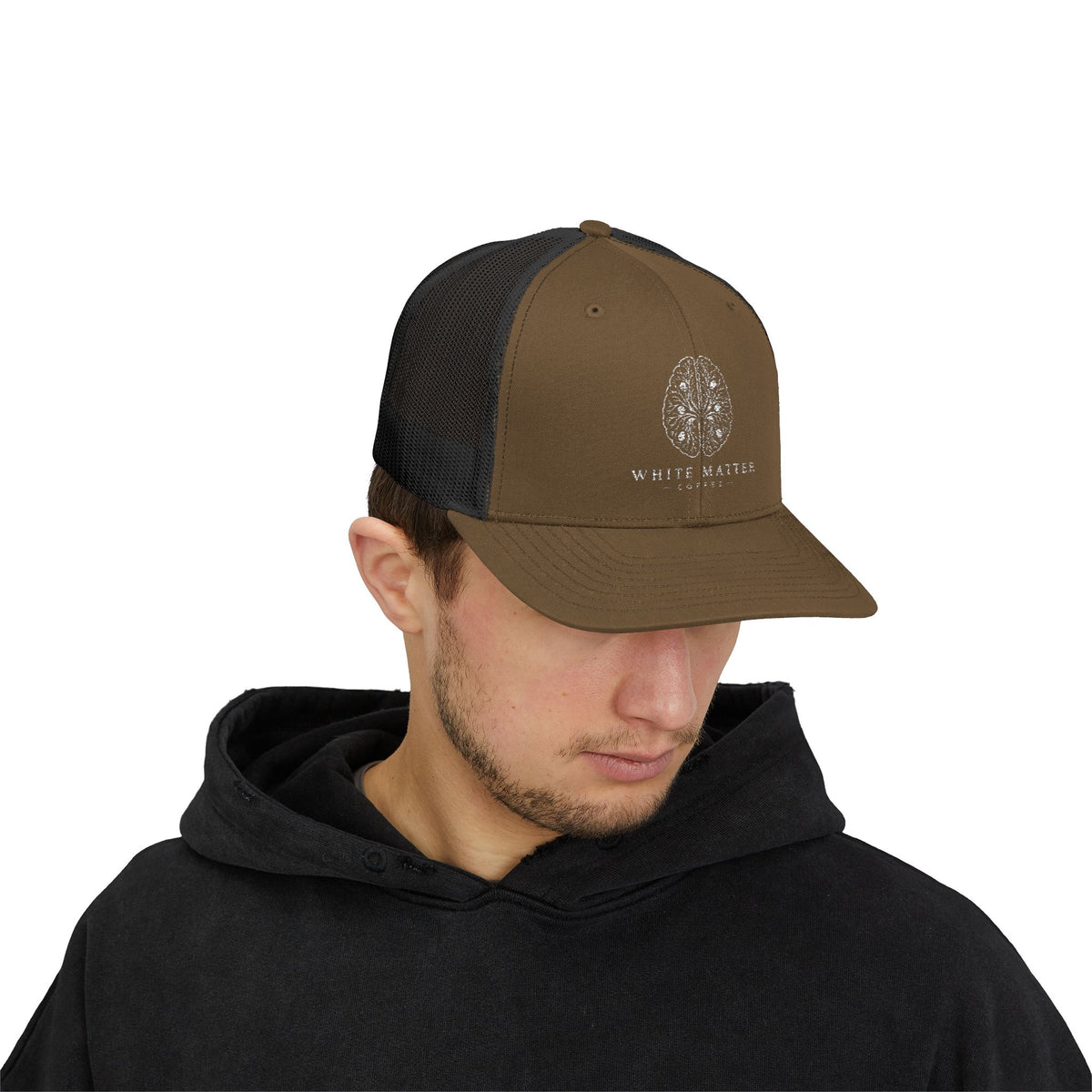 Trucker Hat — White Matter Brain Tree Logo Snapback Cap