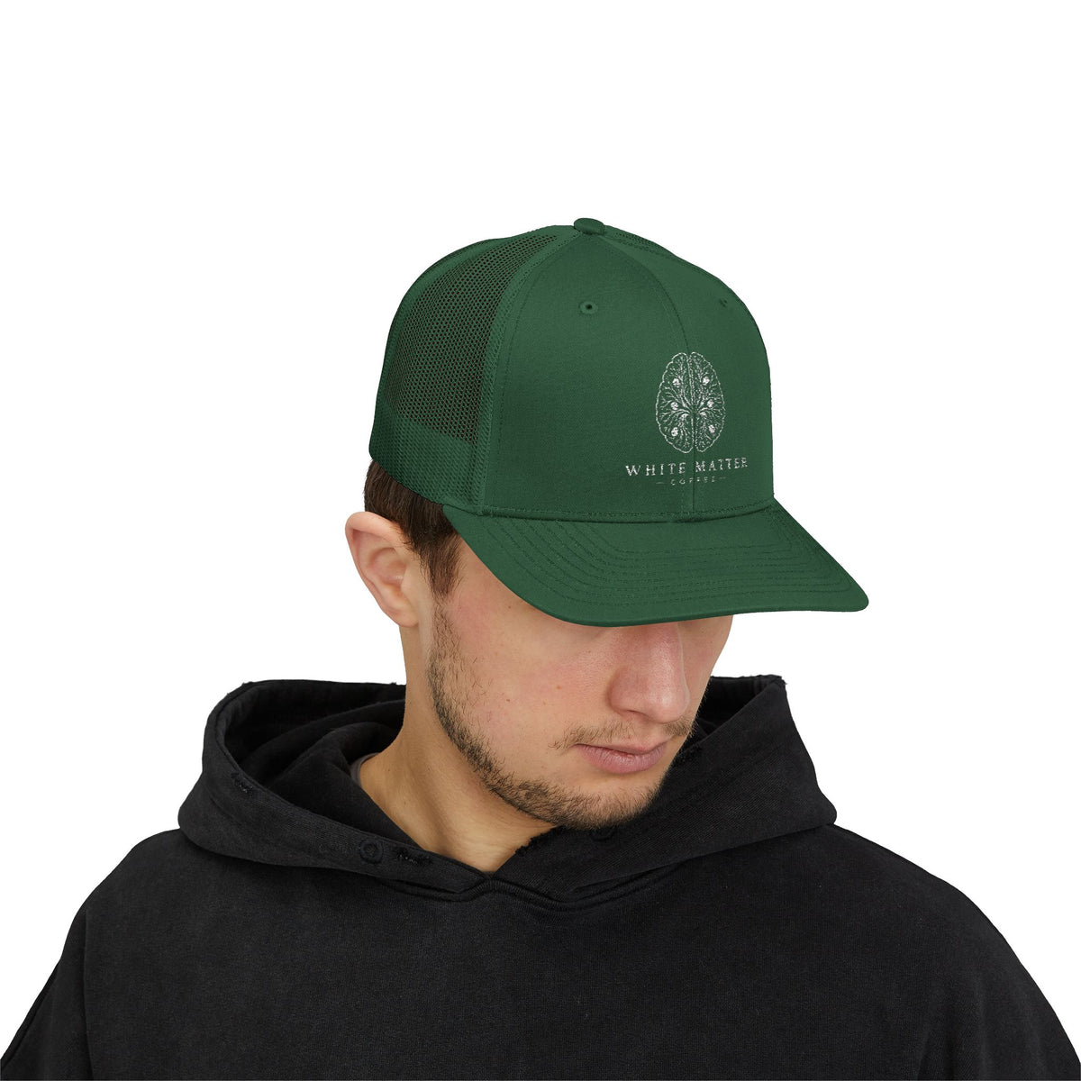 Trucker Hat — White Matter Brain Tree Logo Snapback Cap