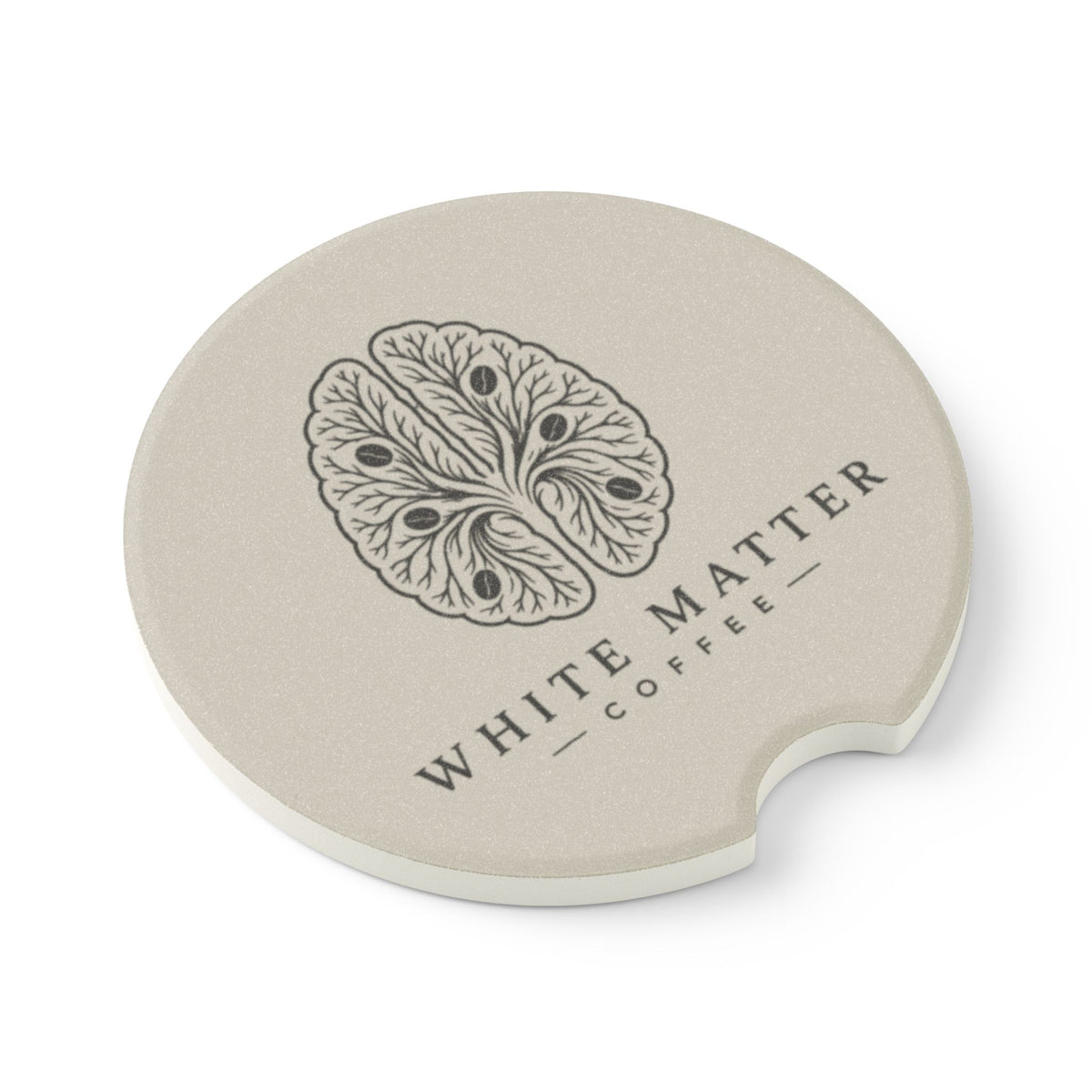 Soapstone Car Coaster – White Matter Coffee Logo