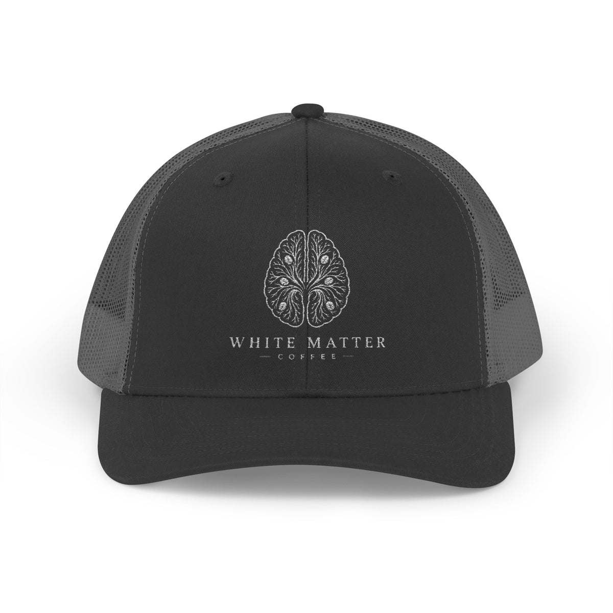 Trucker Hat — White Matter Brain Tree Logo Snapback Cap