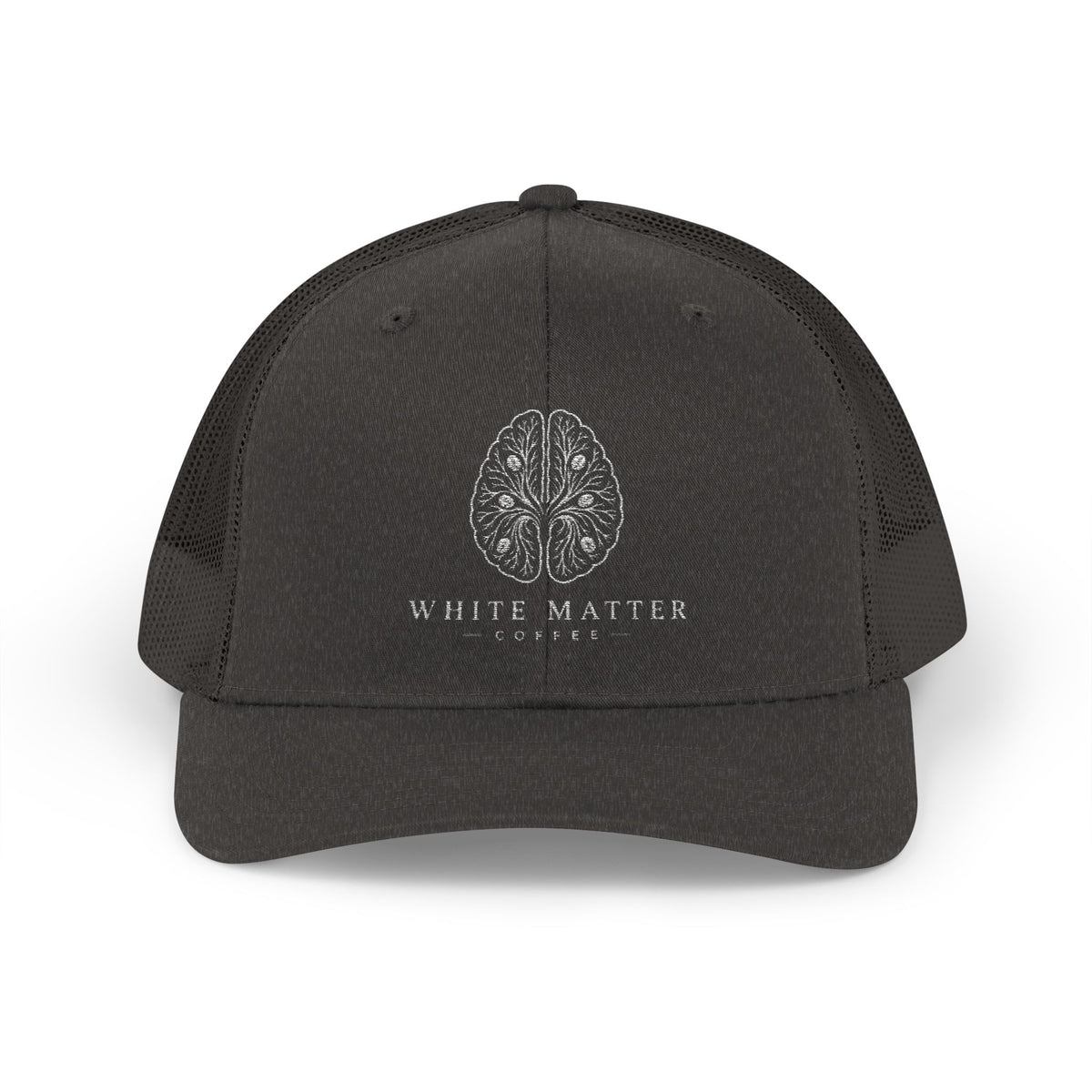 Trucker Hat — White Matter Brain Tree Logo Snapback Cap