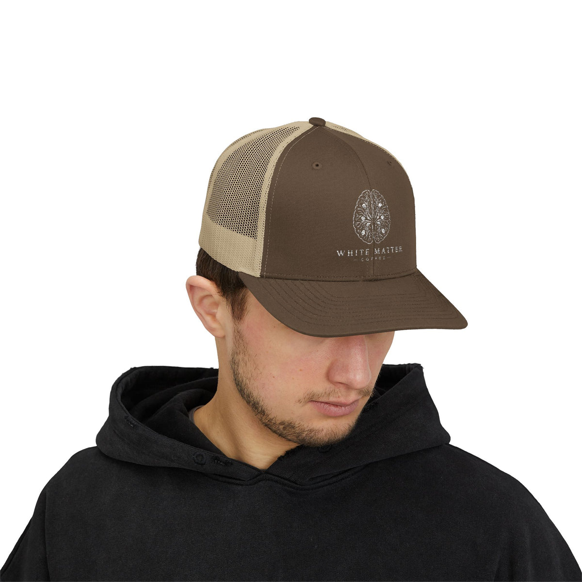 Trucker Hat — White Matter Brain Tree Logo Snapback Cap