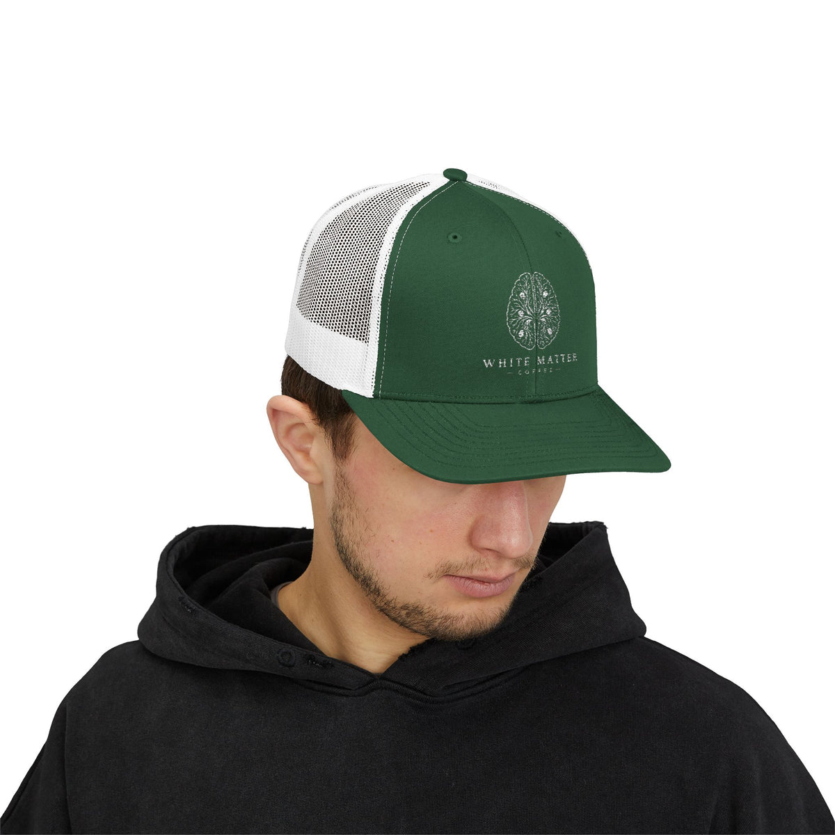 Trucker Hat — White Matter Brain Tree Logo Snapback Cap