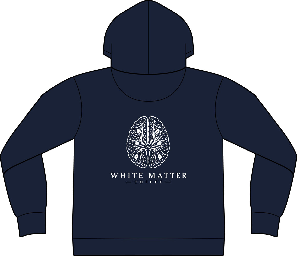Brain Logo Hoodie — "White Matter" Minimalist Pullover