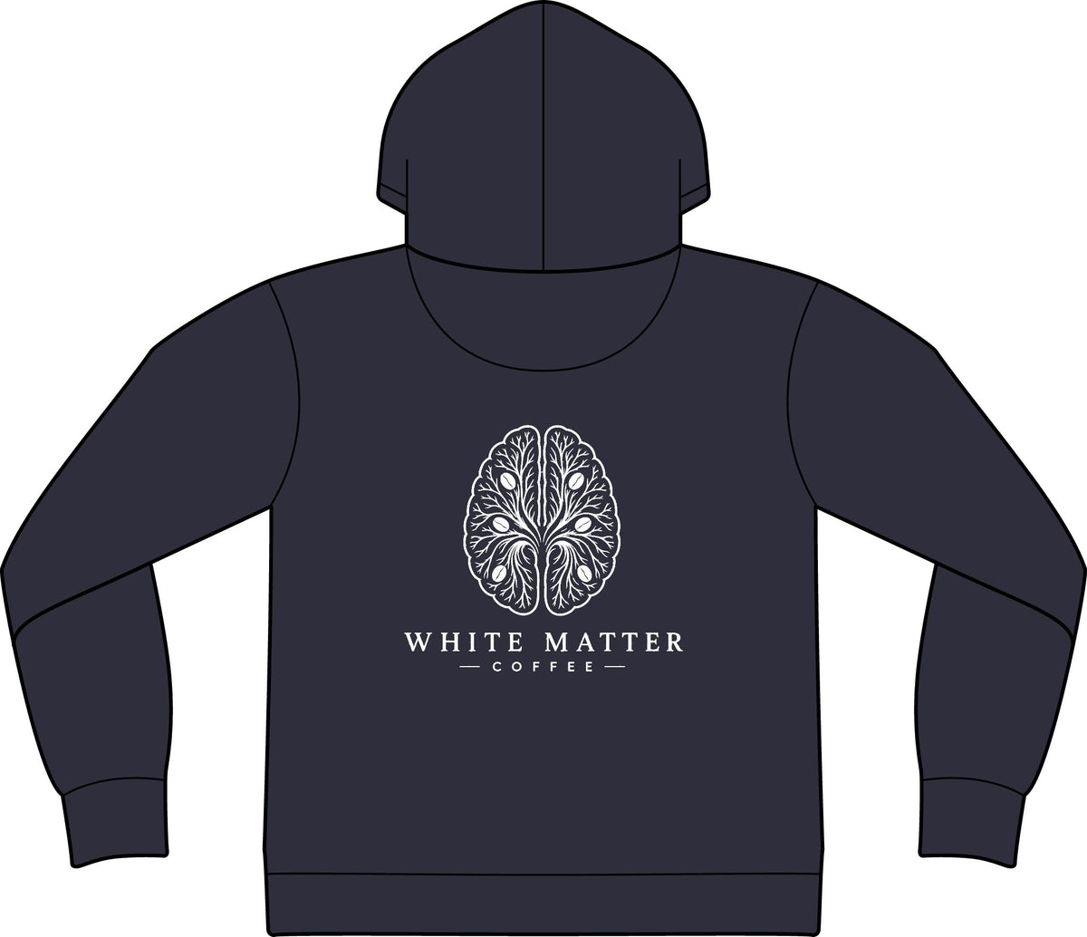 Brain Logo Hoodie — "White Matter" Minimalist Pullover