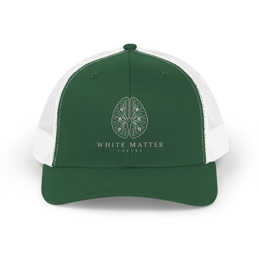 Trucker Hat — White Matter Brain Tree Logo Snapback Cap