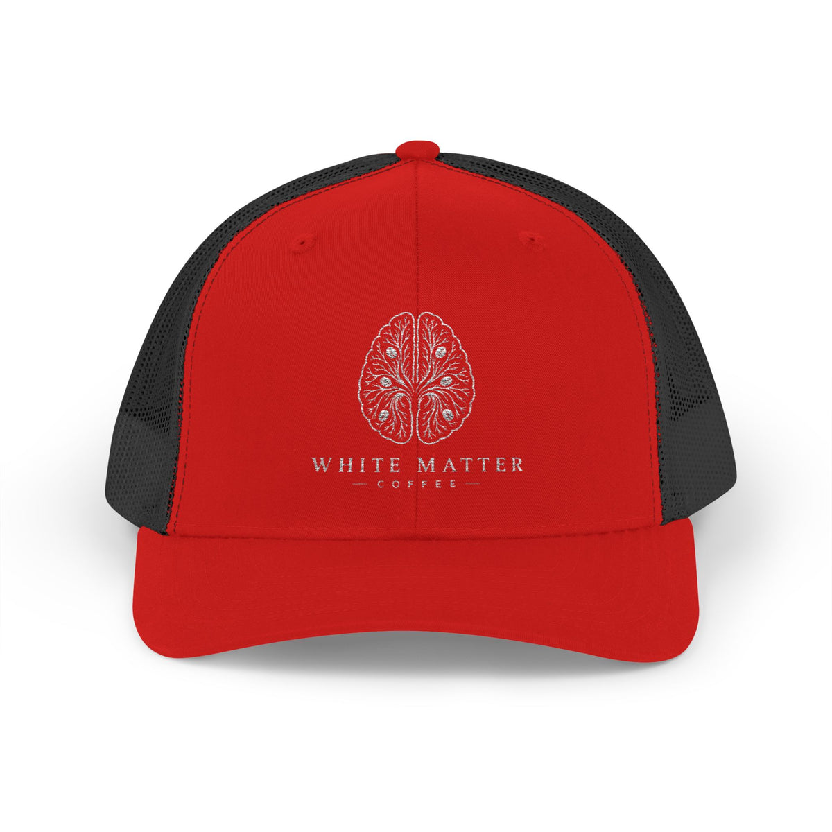 Trucker Hat — White Matter Brain Tree Logo Snapback Cap