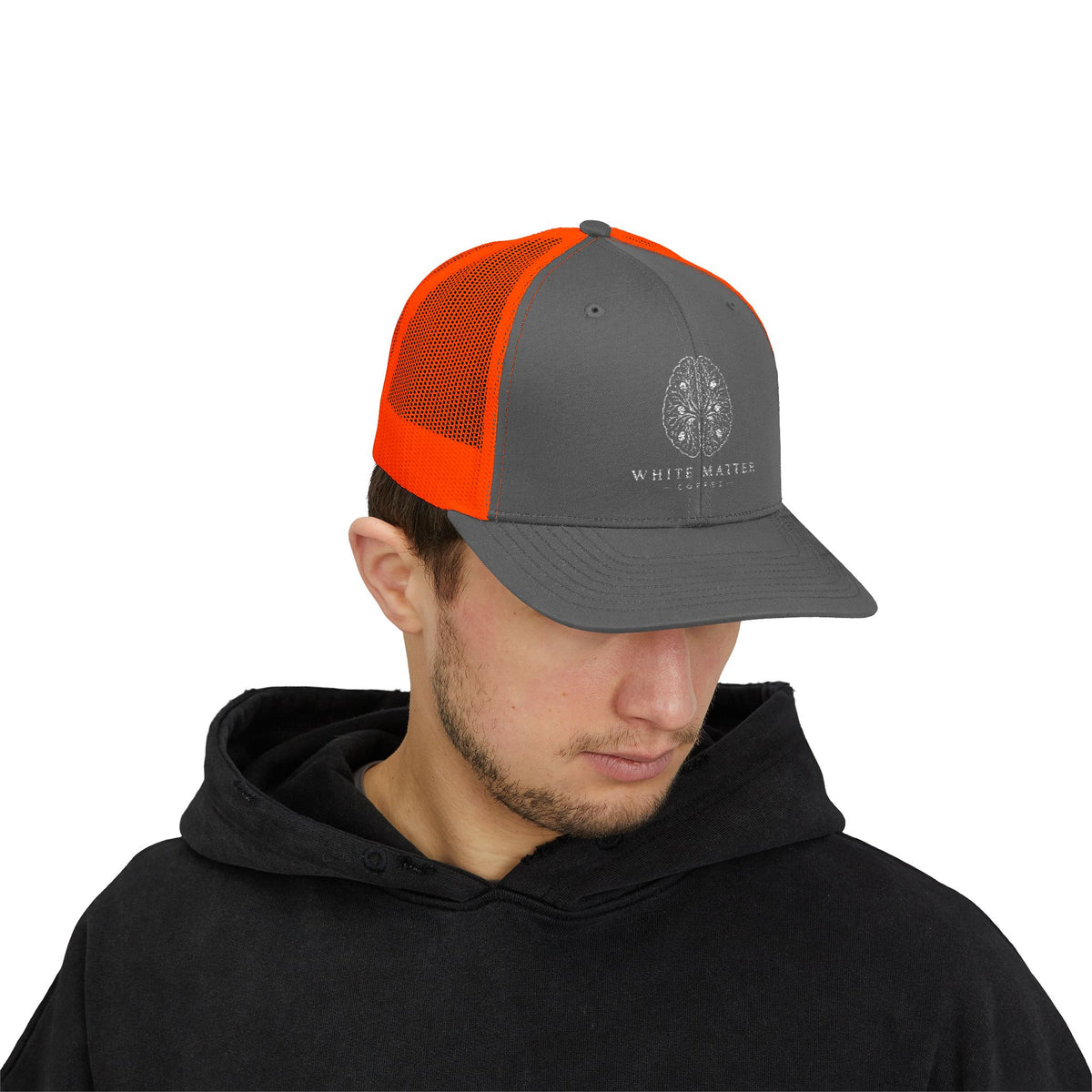 Trucker Hat — White Matter Brain Tree Logo Snapback Cap