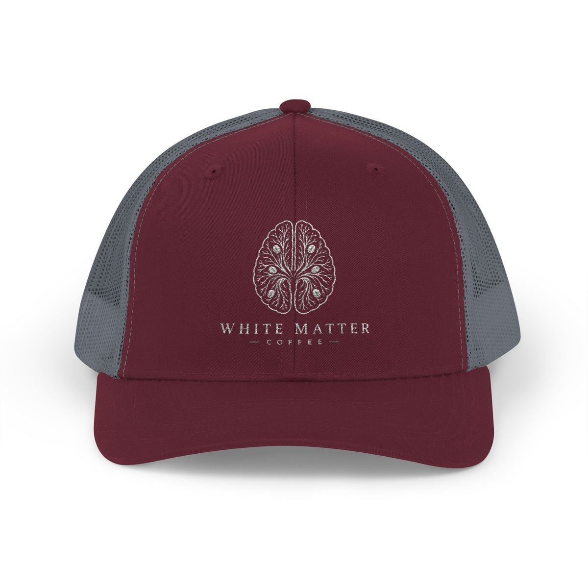 Trucker Hat — White Matter Brain Tree Logo Snapback Cap