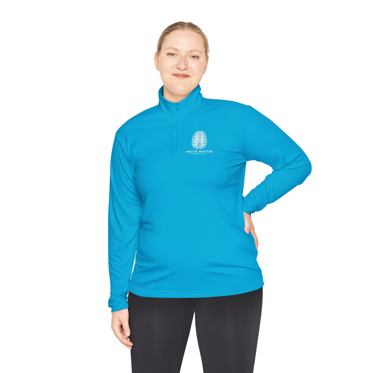 Quarter-Zip Pullover — Minimal White Tree Logo