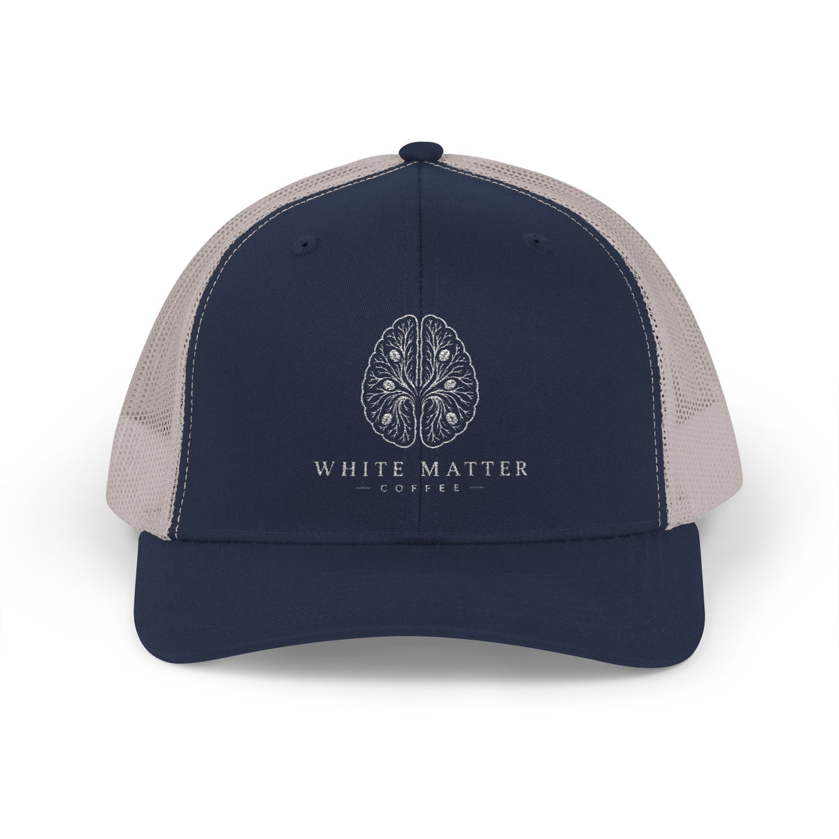 Trucker Hat — White Matter Brain Tree Logo Snapback Cap