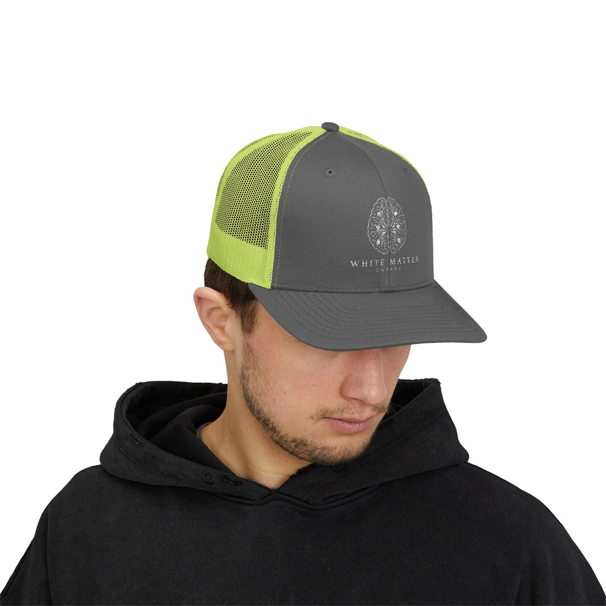 Trucker Hat — White Matter Brain Tree Logo Snapback Cap
