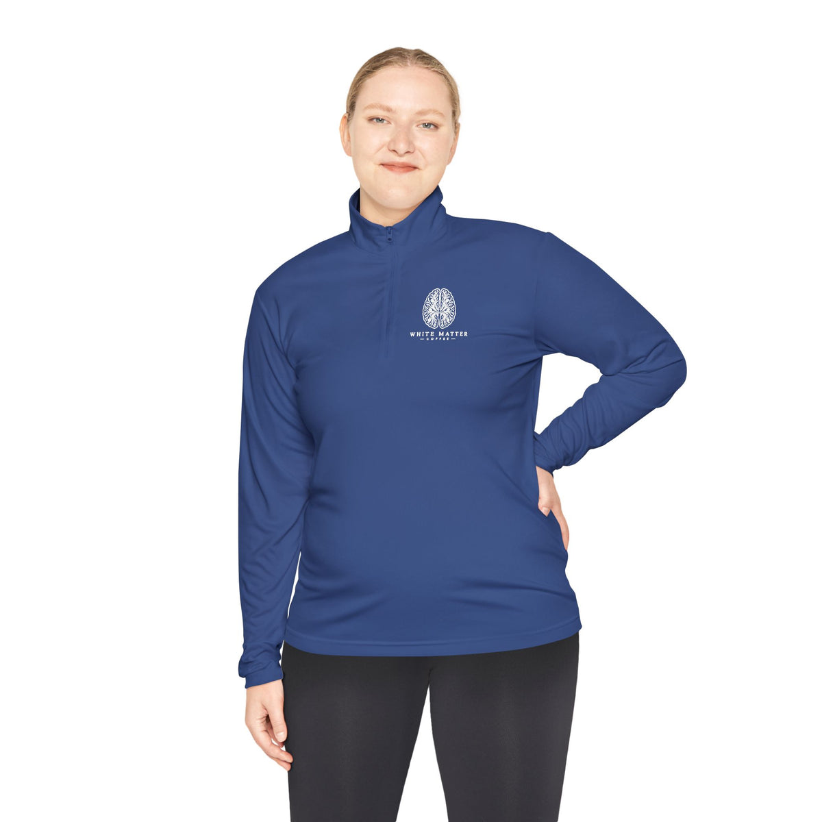 Quarter-Zip Pullover — Minimal White Tree Logo