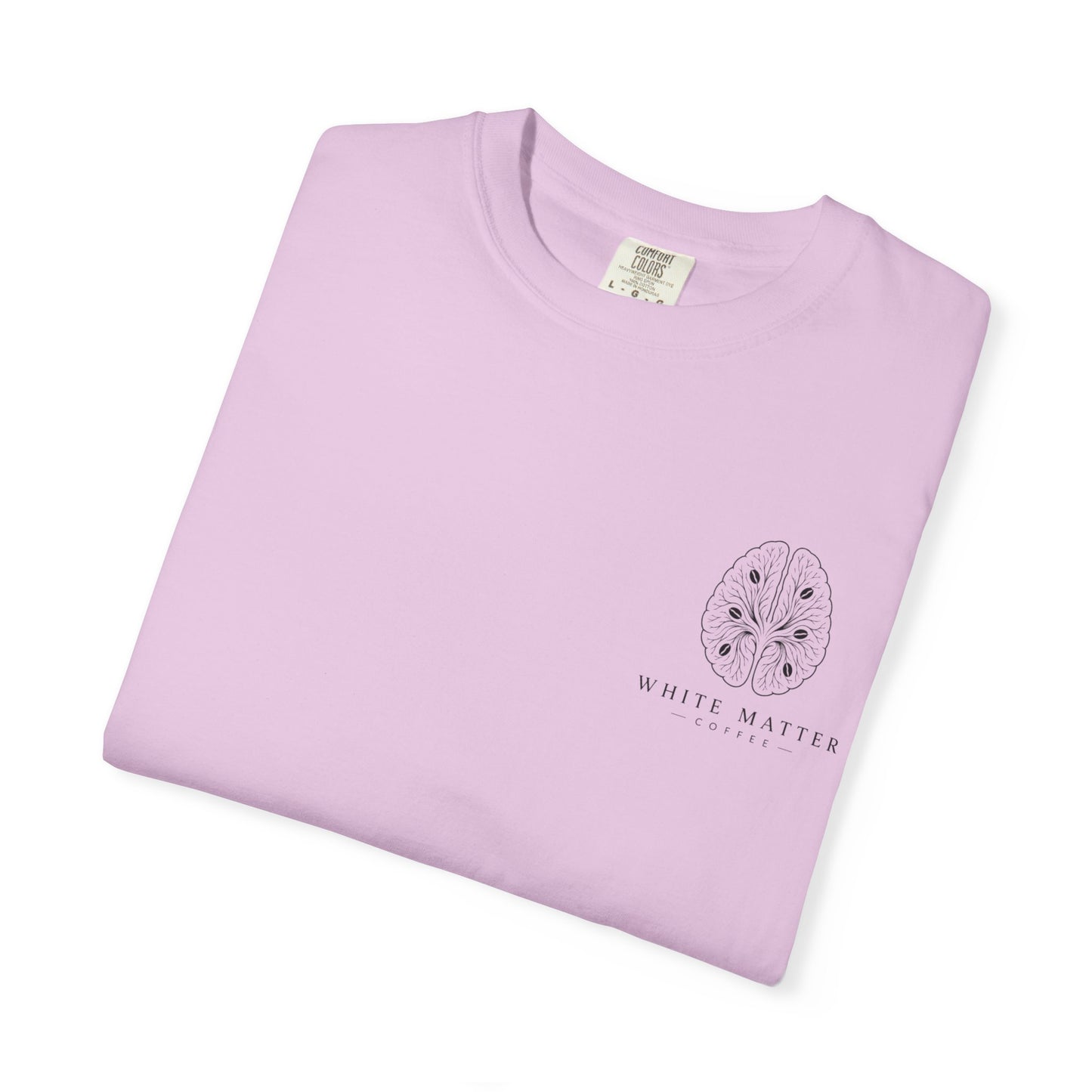 White Matter Coffee T‑Shirt — Synapses Before Sentences Tee