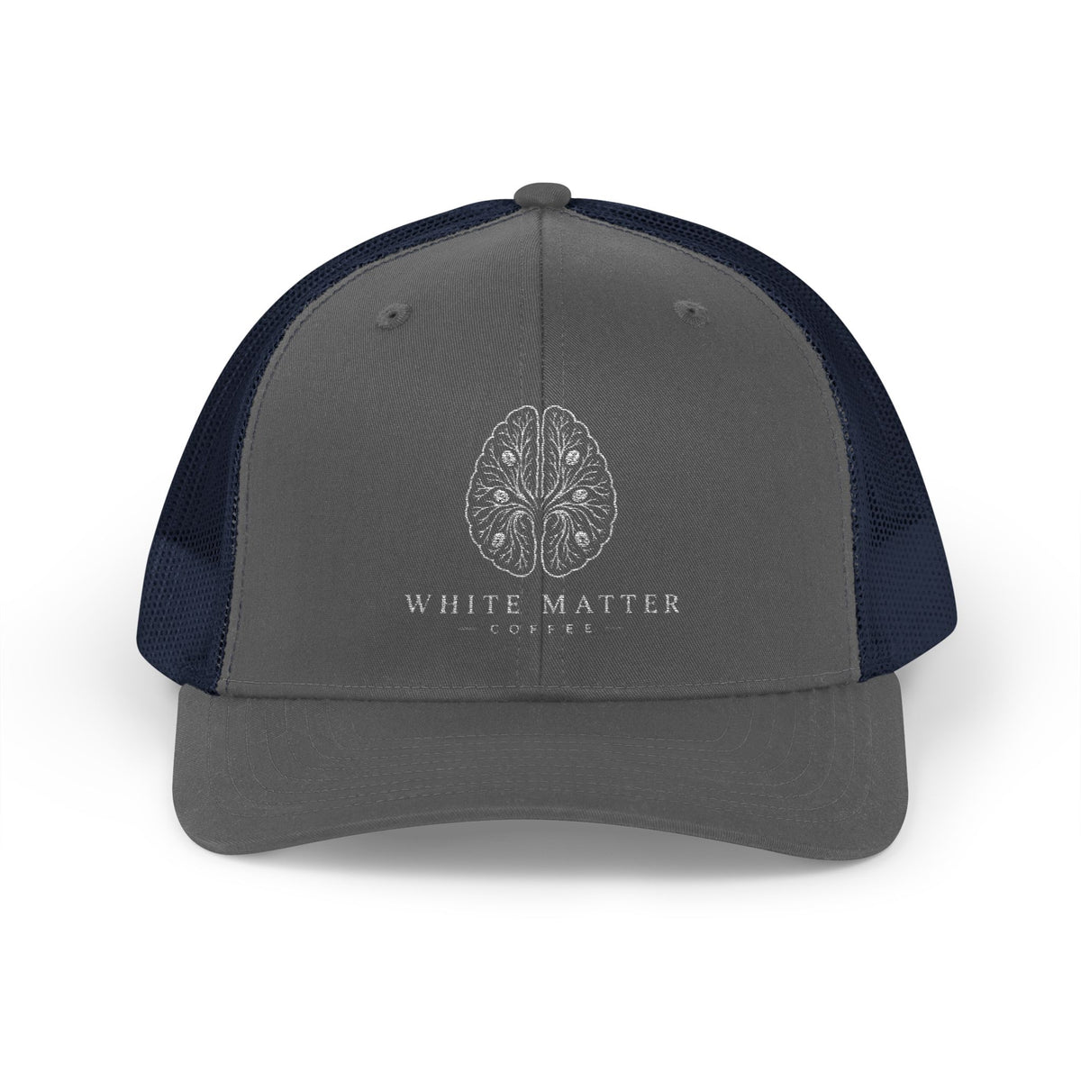 Trucker Hat — White Matter Brain Tree Logo Snapback Cap