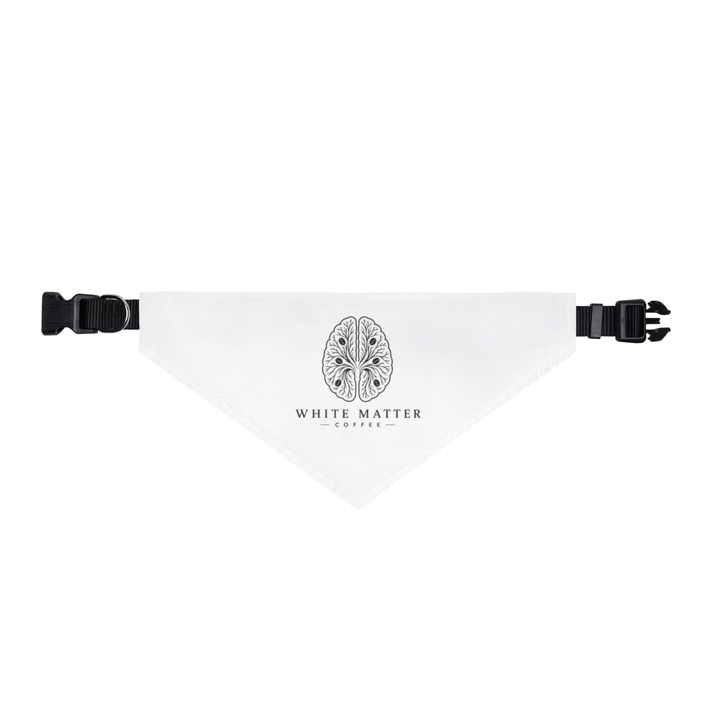 Clip-On Pet Bandana — 'White Matter' Brain Logo Dog & Cat Collar Accessory