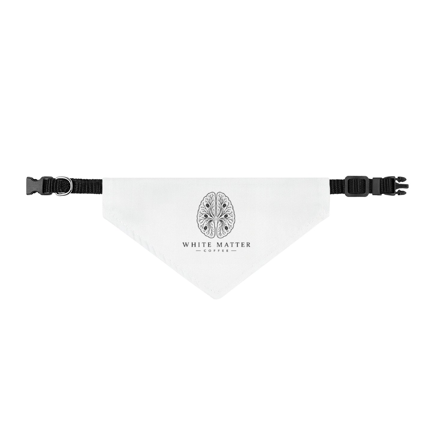 Clip-On Pet Bandana — 'White Matter' Brain Logo Dog & Cat Collar Accessory