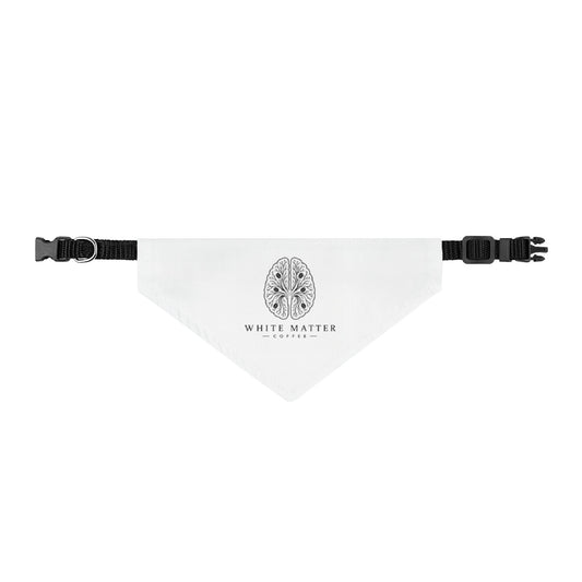 Clip-On Pet Bandana — 'White Matter' Brain Logo Dog & Cat Collar Accessory