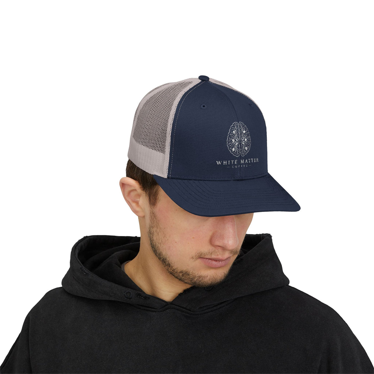 Trucker Hat — White Matter Brain Tree Logo Snapback Cap
