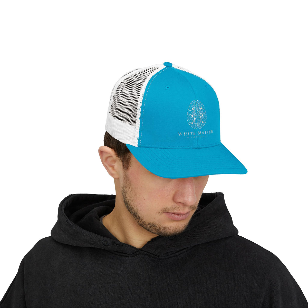 Trucker Hat — White Matter Brain Tree Logo Snapback Cap