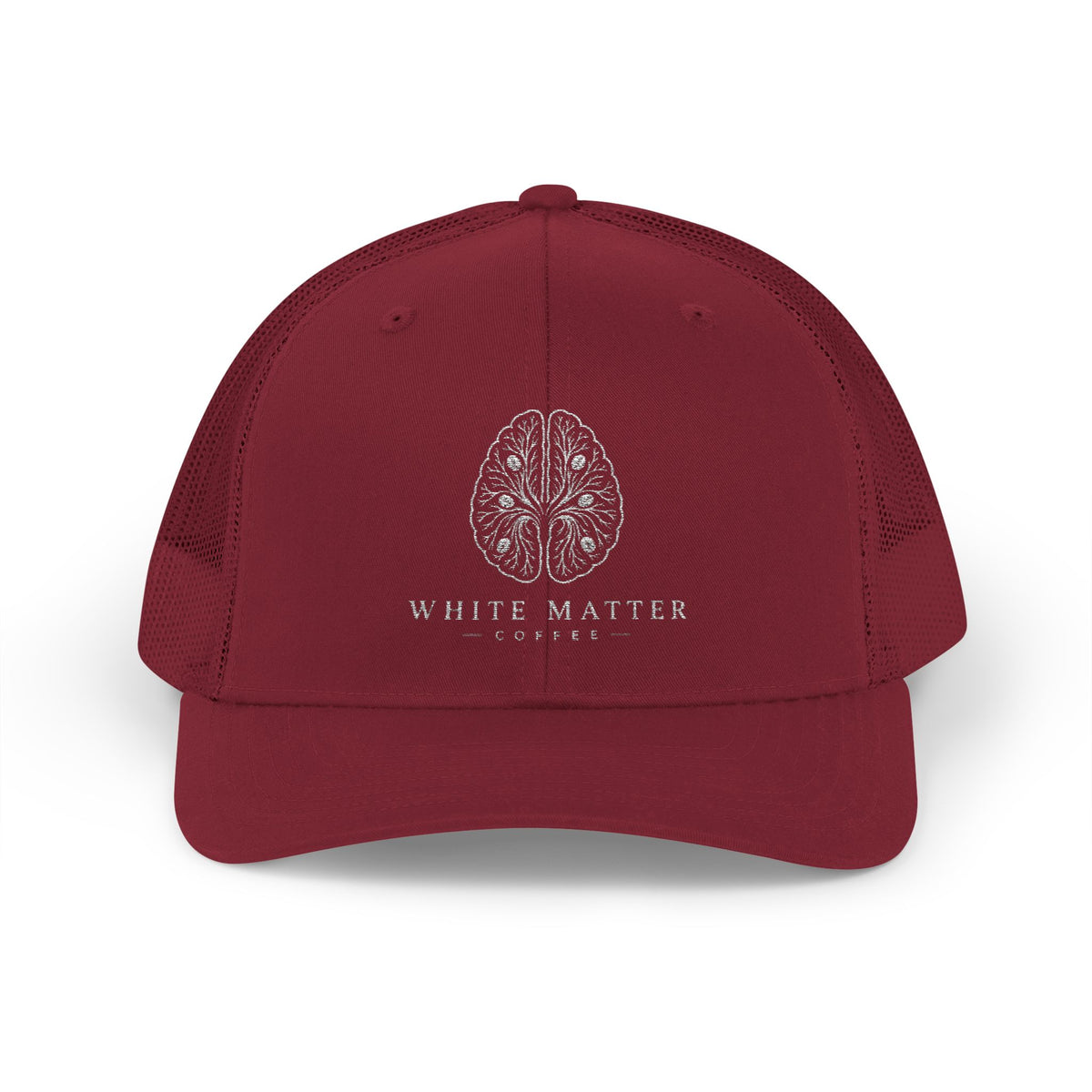 Trucker Hat — White Matter Brain Tree Logo Snapback Cap