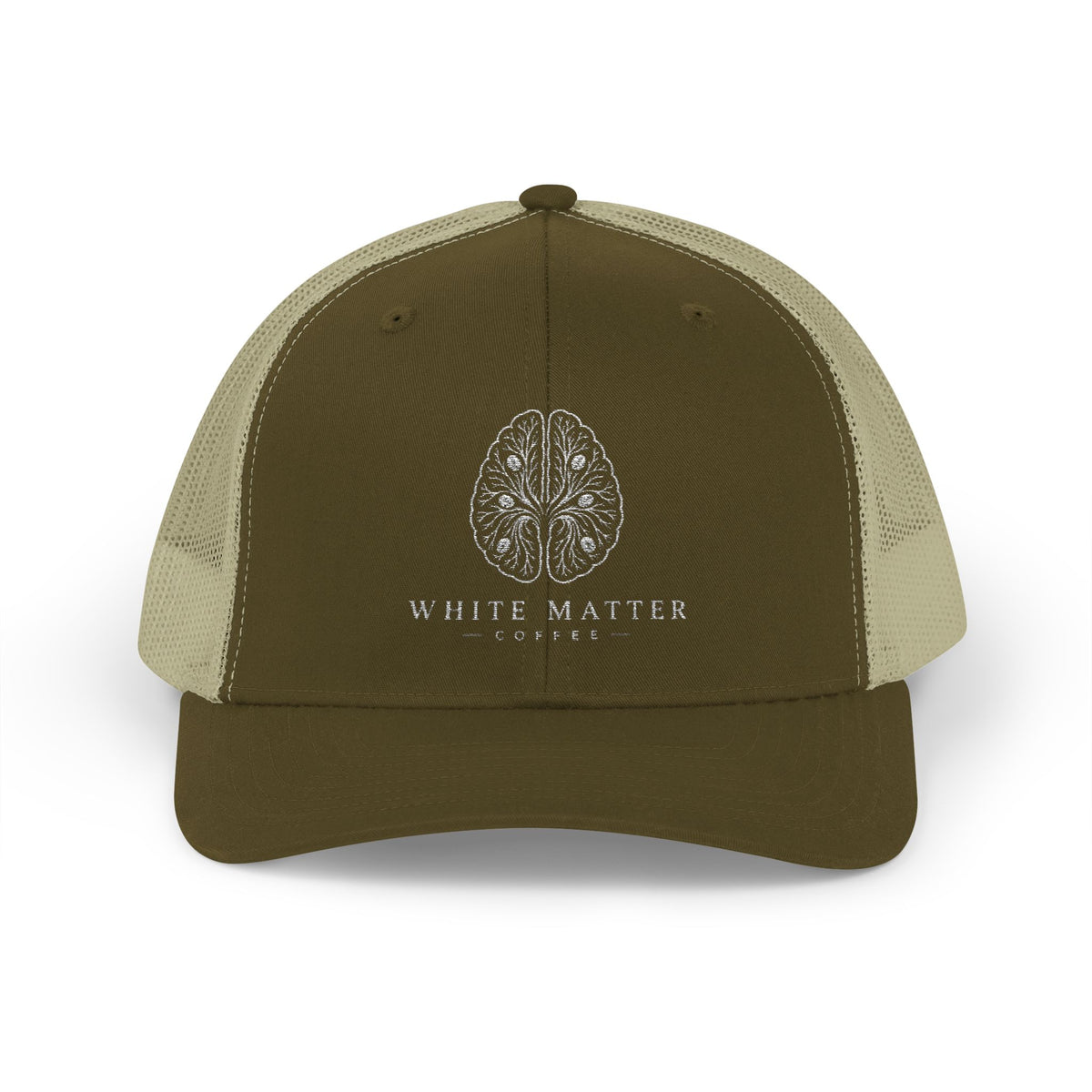 Trucker Hat — White Matter Brain Tree Logo Snapback Cap