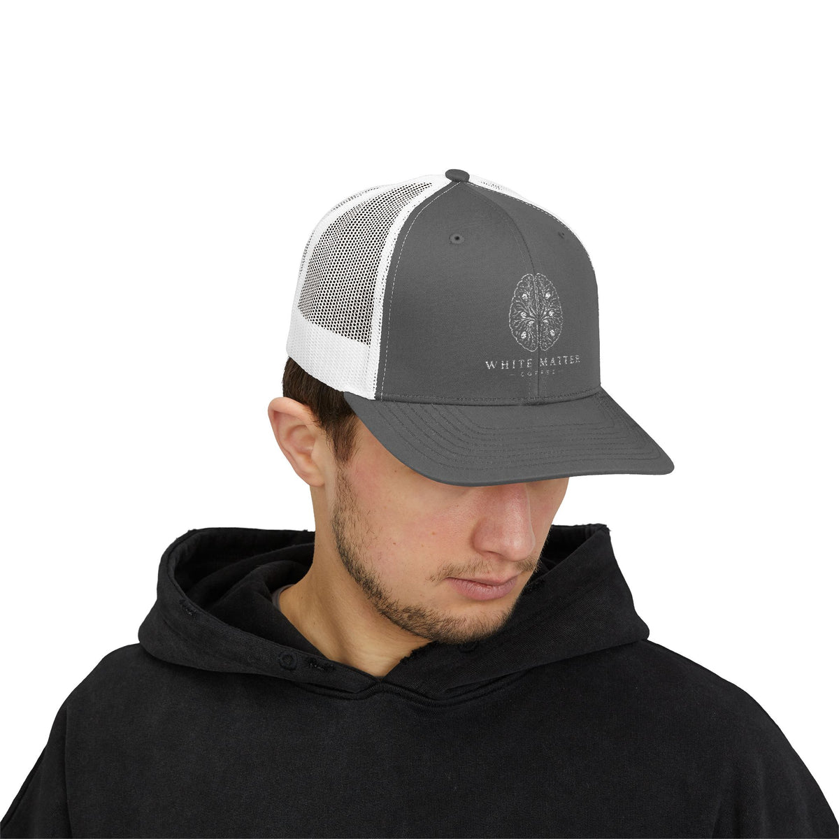 Trucker Hat — White Matter Brain Tree Logo Snapback Cap
