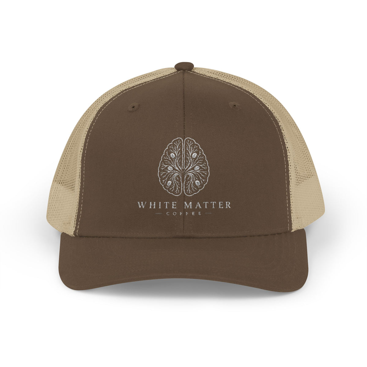 Trucker Hat — White Matter Brain Tree Logo Snapback Cap