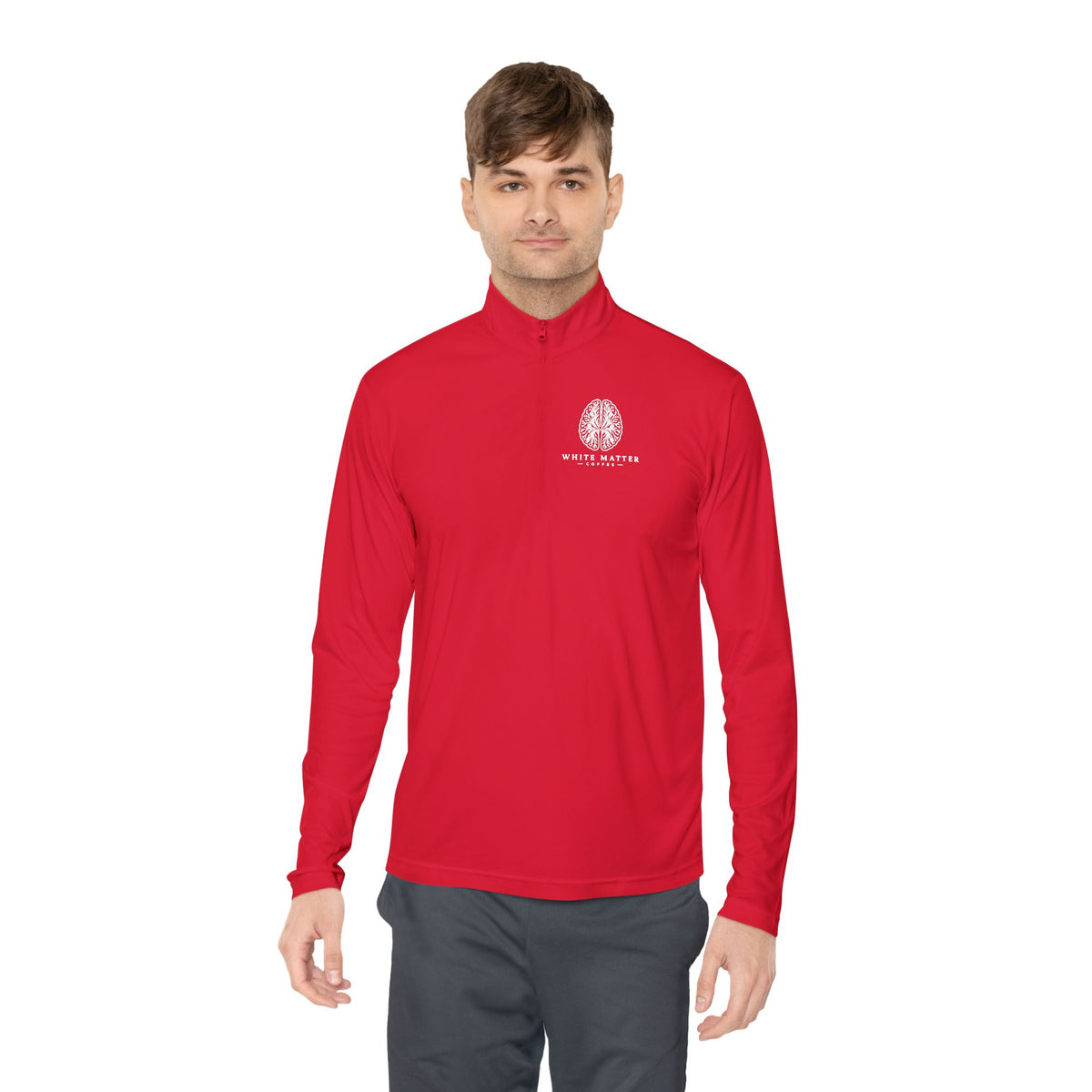 Quarter-Zip Pullover — Minimal White Tree Logo